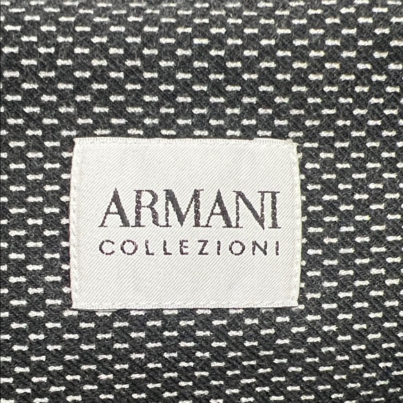 Armani Collezioni Grey and White Textured Dress Shirt - Picture 2 of 5